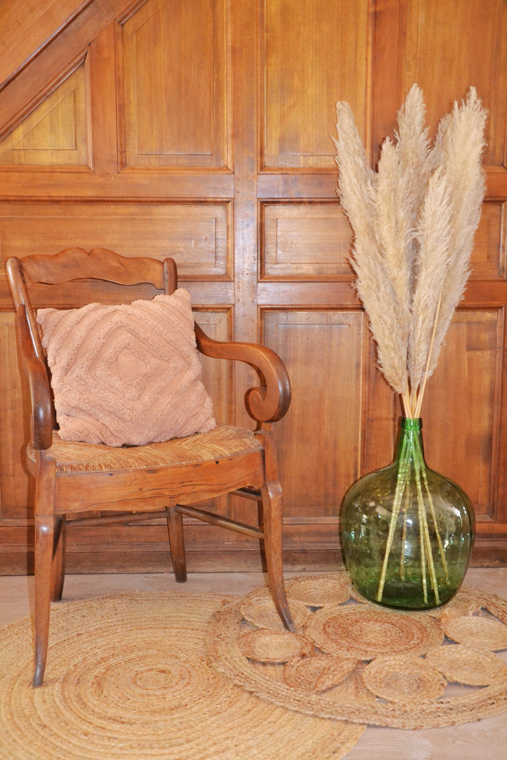 Coussin terracotta motif carré – Image 2