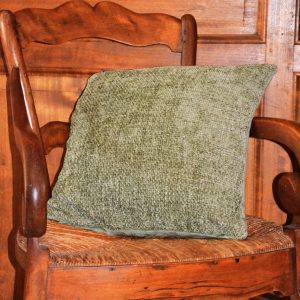 Coussin vert velours texturé