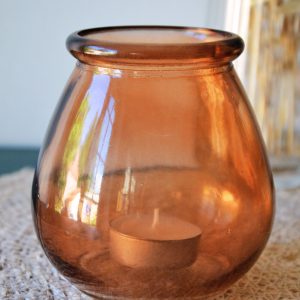 Photophore en verre marron