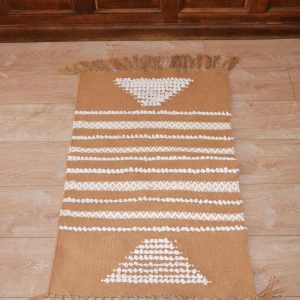 Tapis beige macramé