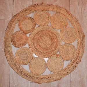 Tapis en jute rond ajouré